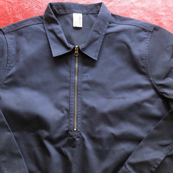 MC Overalls polycotton collared smock in navy NWOT - Picture 2 of 5